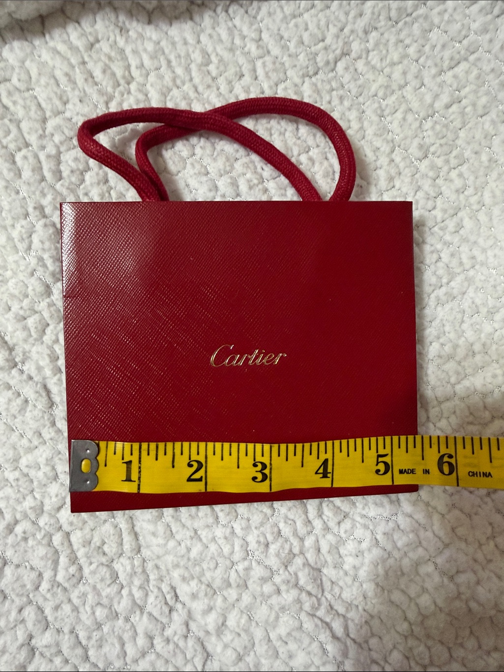 Cartier Red Gift Bag With Gold Logo